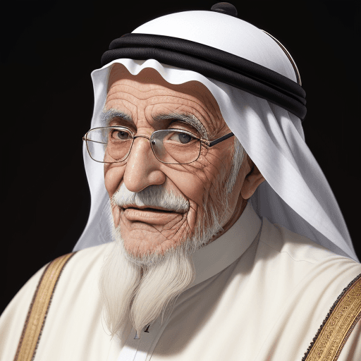 AI generated: a wise old ARABIC man NOT GULF MAN with ,portrait,white background