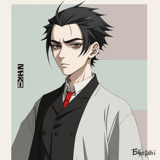 AI generated: anime style, bauhaus clothes inspired, character, portrait