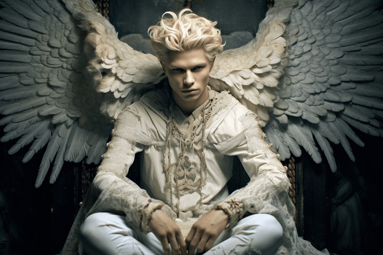 AI generated: photo of Angel Gabriel, an exquisite portrait of Angel Gabriel in his celestial form, the image capt...