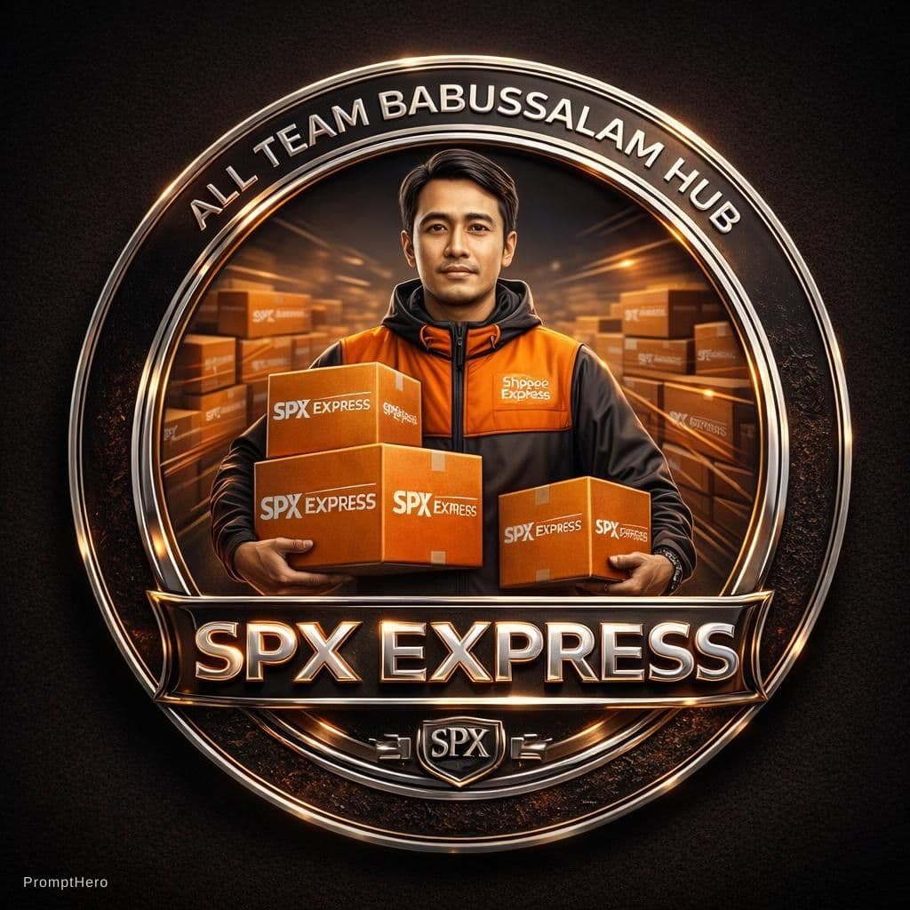 AI generated:  High-end 3D professional badge logo, circular emblem,
"SPX EXPRESS" as dominant central text with b...