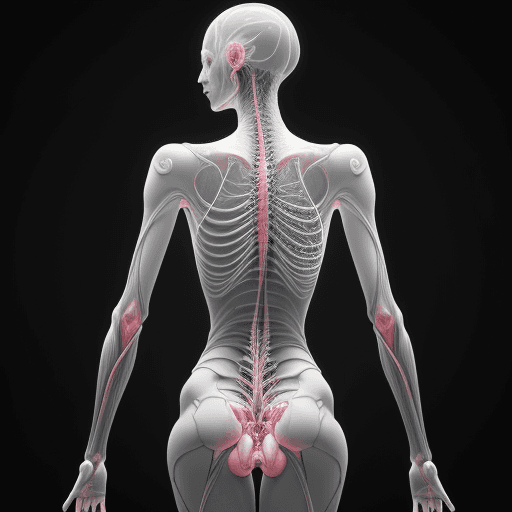 AI generated: 3d rendering, artistic anatomical render, ultra quality, human body with transparent skin revealing ...