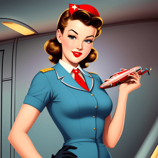 AI generated: stewardess pin-up