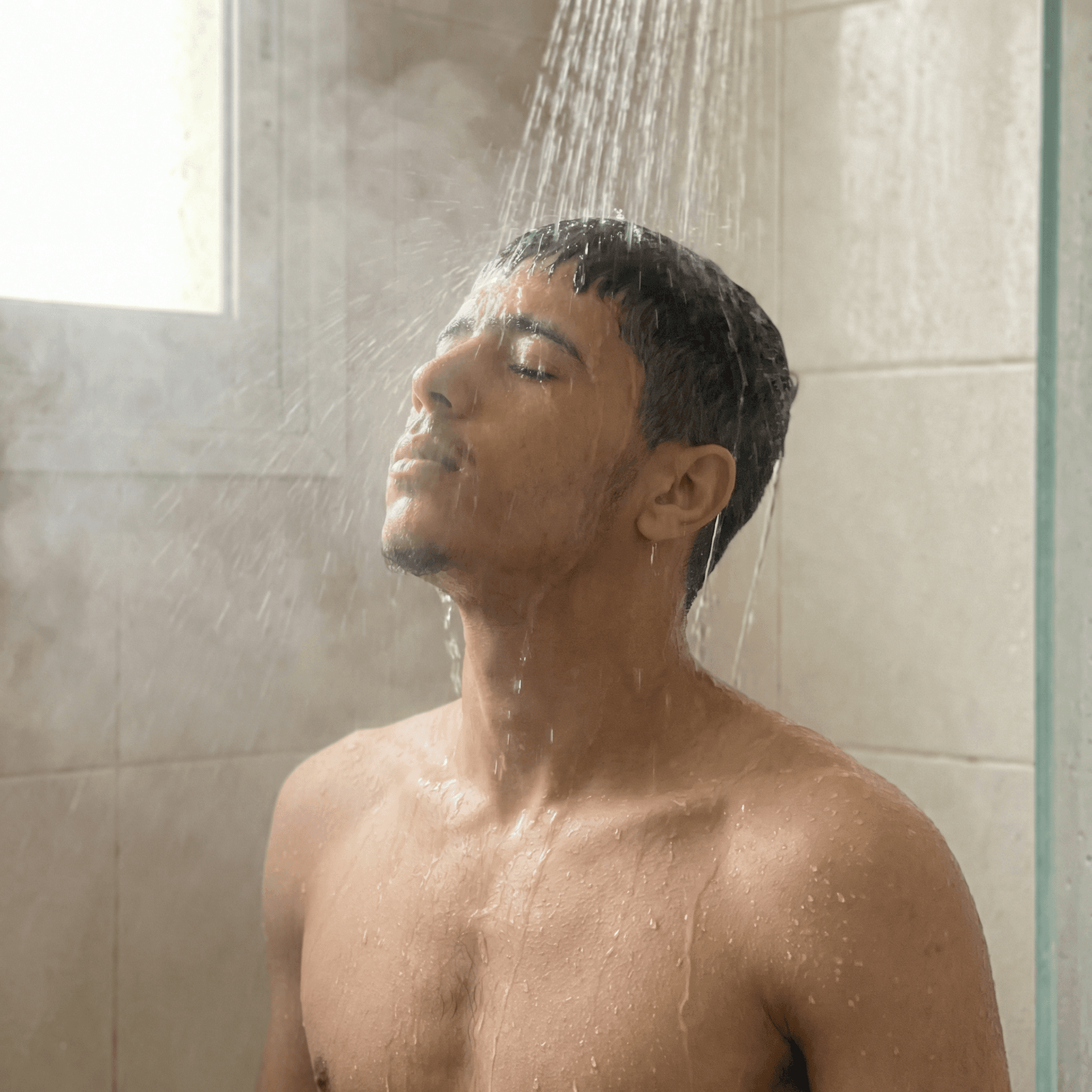 AI generated: Taking shower 