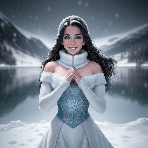 AI generated: Sofia from Disney Live series, (detailed stunning snow environment), cinematic, cover art, full body...