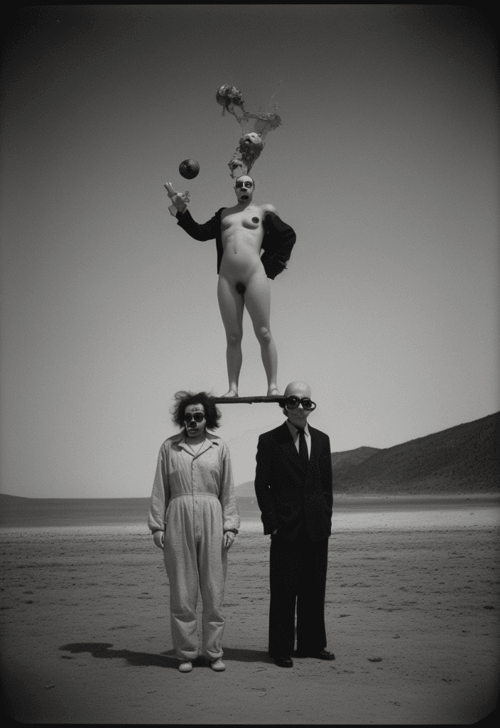 AI generated: bizarre absurdism, strange elements movie scene still, expired film , 35 mm, Kodak --style cKHiMGALn...