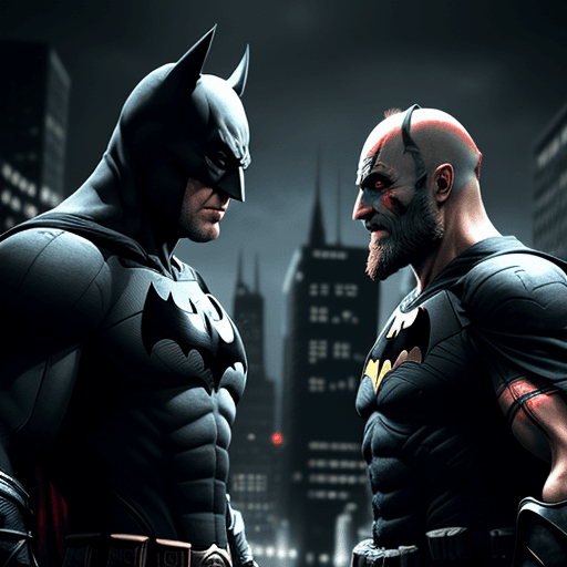 AI generated: Batman and Kratos ,4 k ultra HD 