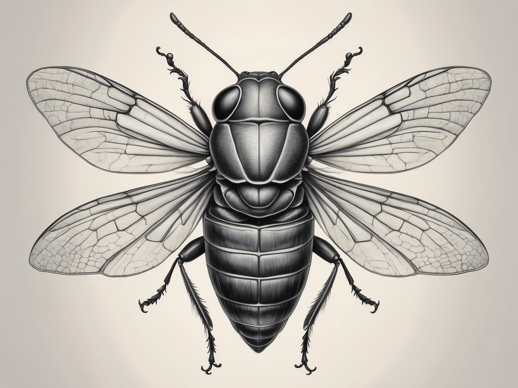 AI generated: a black and white drawing of a bug, an ultrafine detailed painting by Marco Mazzoni, behance contest...