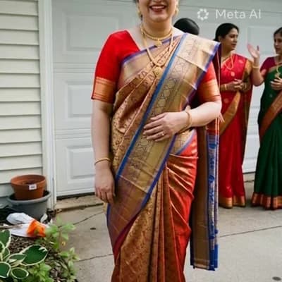 AI generated video: . Multiple hands comes into frame and ripped off her saree to make her naked. 