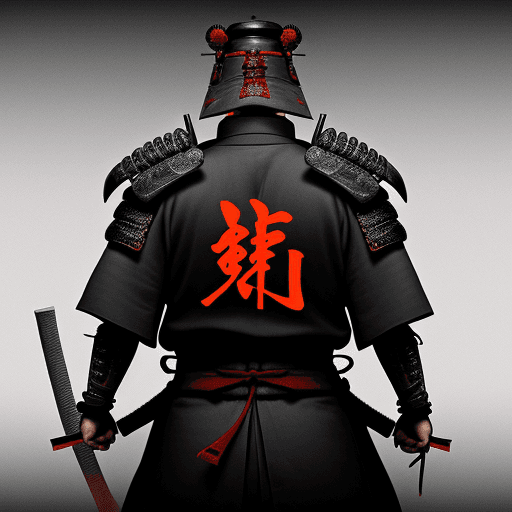 AI generated: 
logo, faceless samurai with the name of 13 ronin