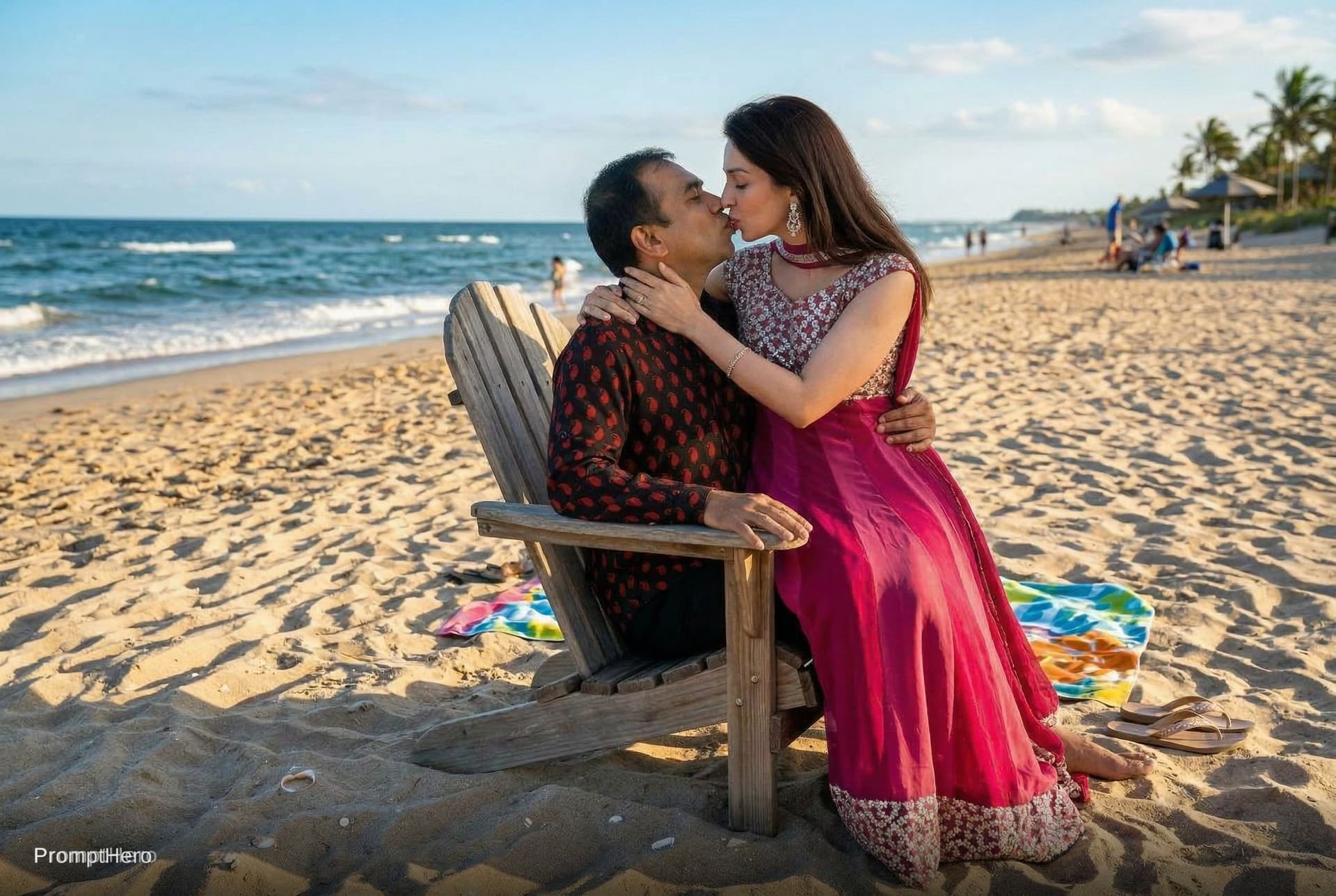 AI generated: A French kiss on tongue to tongue 