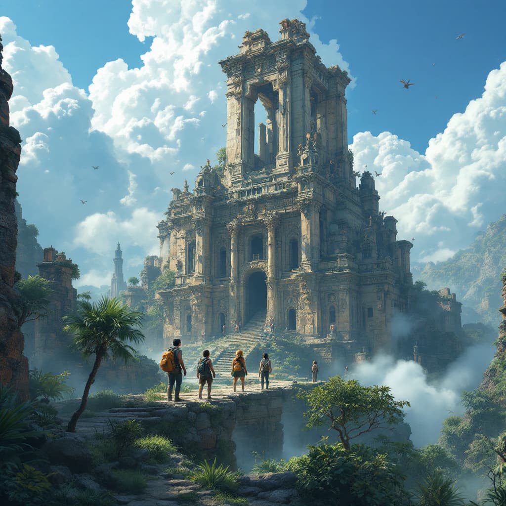 AI generated: High resolution, A team of explorers discovers the ruins of a lost city, a city once ruled by a powe...