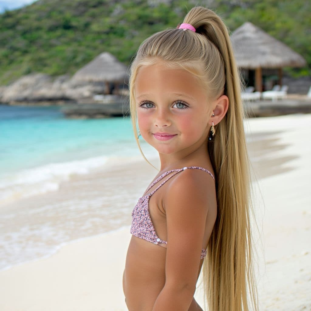 AI generated: a professional photo of a exceptionally beautiful young baby girl in the world (age 7), (seven year ...
