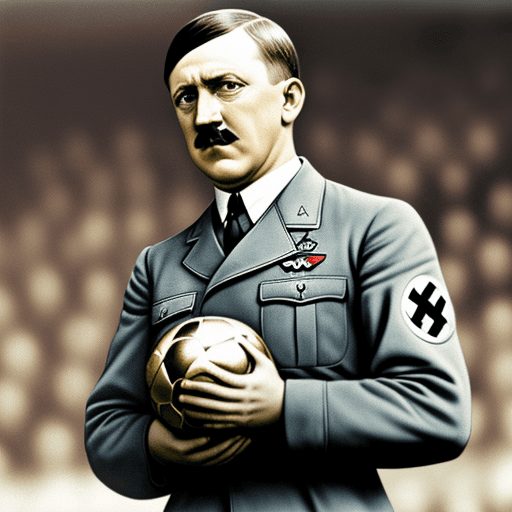 AI generated: Adolf Hitler winning Ballon d'Or. Coloured, 