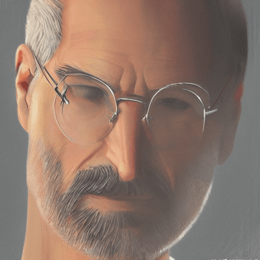 AI generated: Steve Jobs, medium shot close up, details, sharp focus, illustration, by Jordan Grimmer and greg rut...