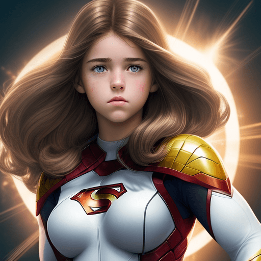 AI generated: White, brown haired, Female 15 year old super hero with powers reflecting someone named Atlanta