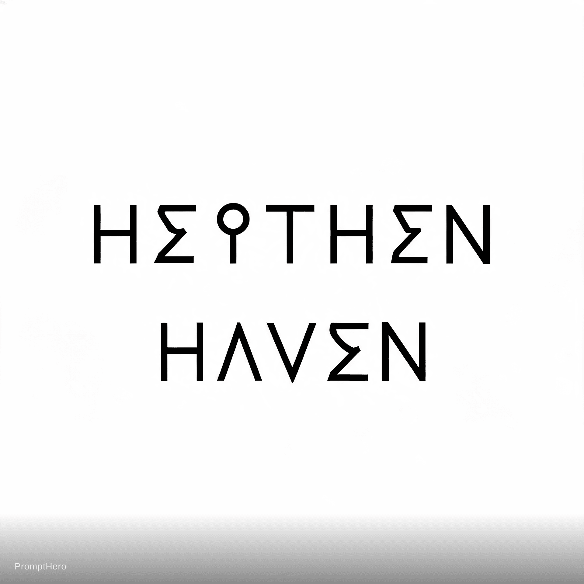 AI generated: Heathen Haven written in elder futhark