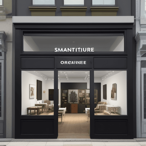 AI generated: small furniture showroom facade