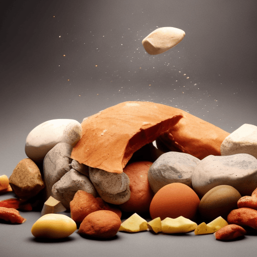 AI generated: a stone was thrown at a man, and he responded with food