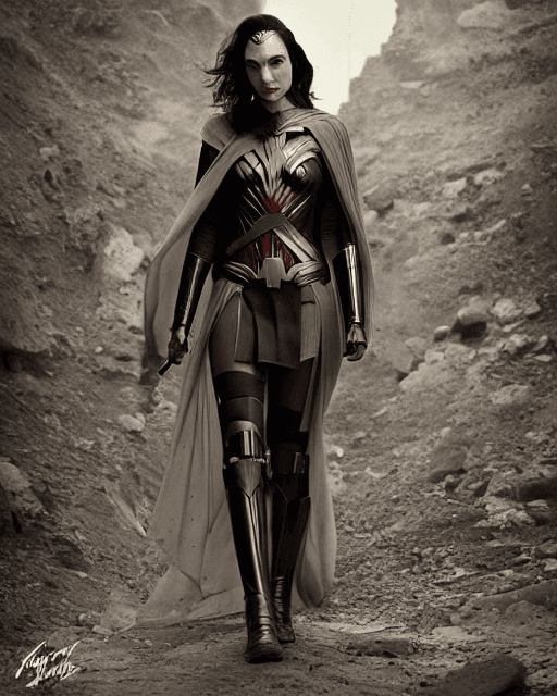 AI generated: nvinkpunk, gal gadot, star wars setting