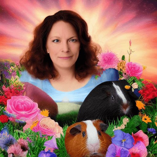 AI generated: a photorealistic portrait of a feminist guinea pig , surrounded by angela in heaven, beautiful photo...