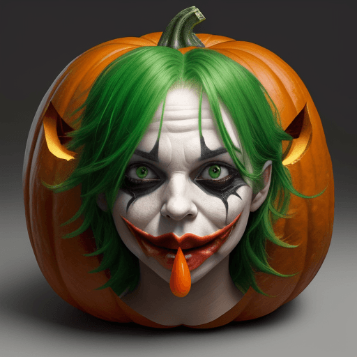 AI generated: Halloween Coquette pumpkin with white background, face in pumpkin, put face in pumpkin, mouth nose e...