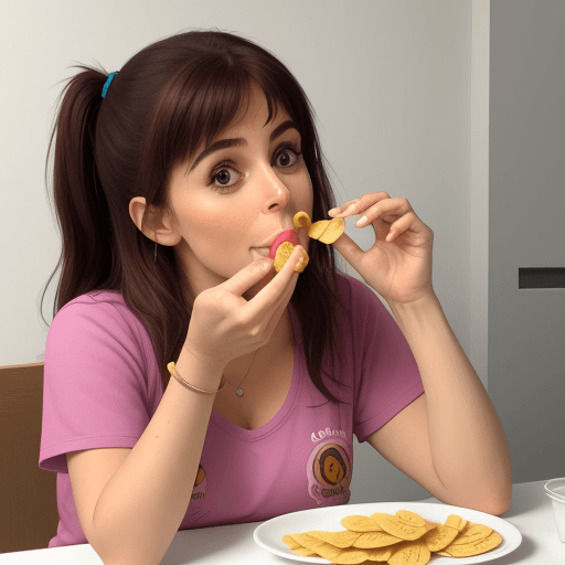 AI generated: nicole comiendo uvas