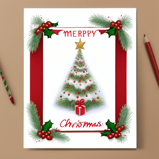 AI generated: christmas hand drawn card