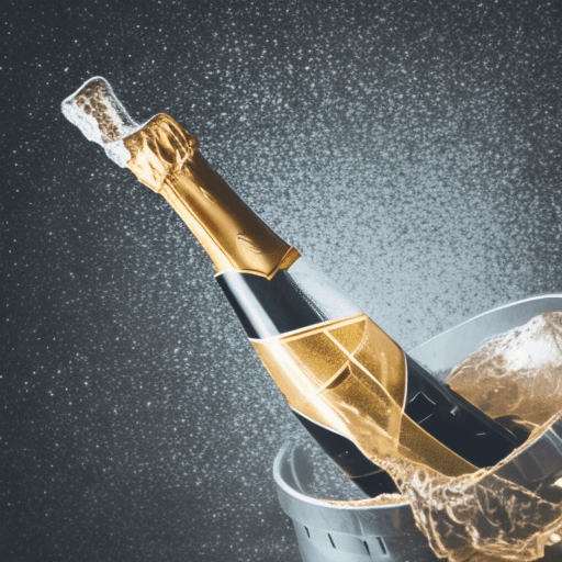 AI generated: Champagne bottle popping its cork and spilling the champagne