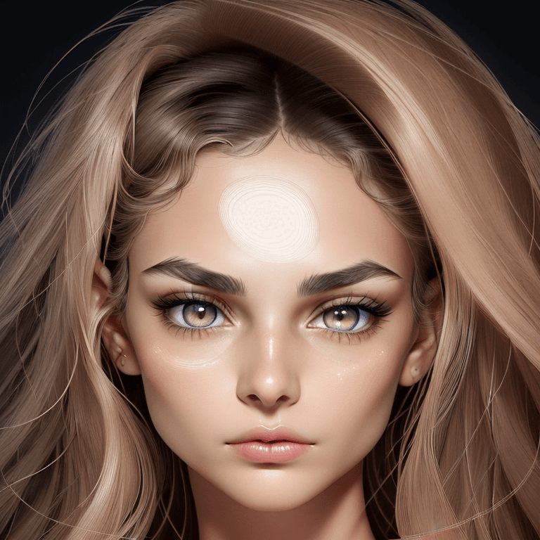 AI generated: A photograph of Extremely beautiful girl has an oval face with high cheekbones and a thin jawline. H...