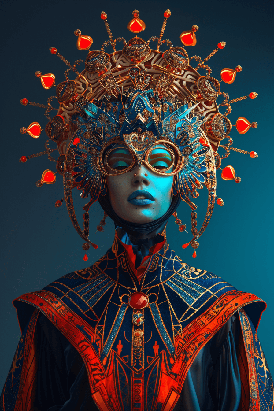 AI generated: bklynbased artist niksa amira, creating photoreal 3d models, in the style of techno shamanism, dark ...