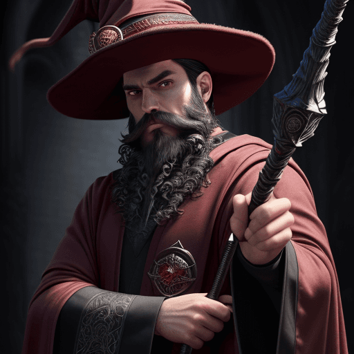 AI generated: ((extreme detail)),(ultra-detailed), super villain, male, wizard, hansome, short black hair, long bl...