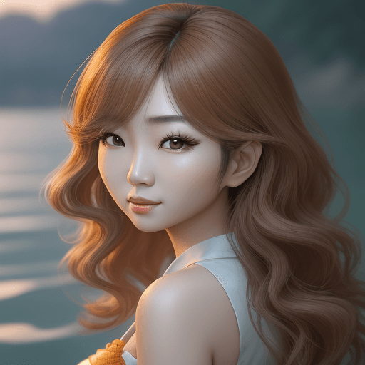 AI generated: asian attractive woman with her hair curled, in the style of samyang af 14mm f/2.8 rf, oshare kei, d...