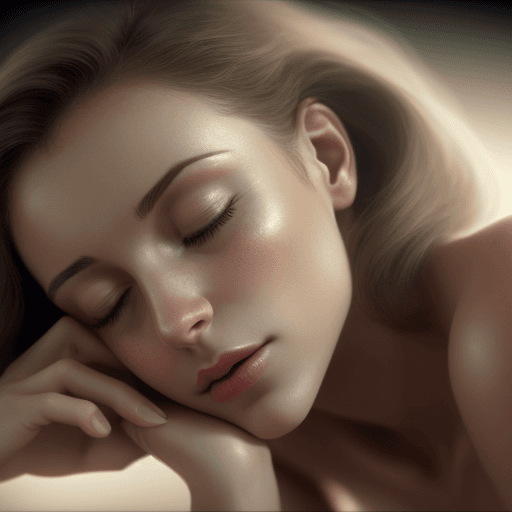 AI generated: cinematic medium closeup of a slim european woman, (hyper detailed skin), closed eyes,