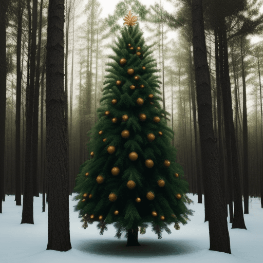 AI generated: forest consisting of only Christmas trees