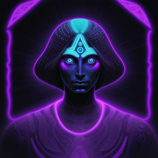 AI generated: Blacklight anunnaki illustration