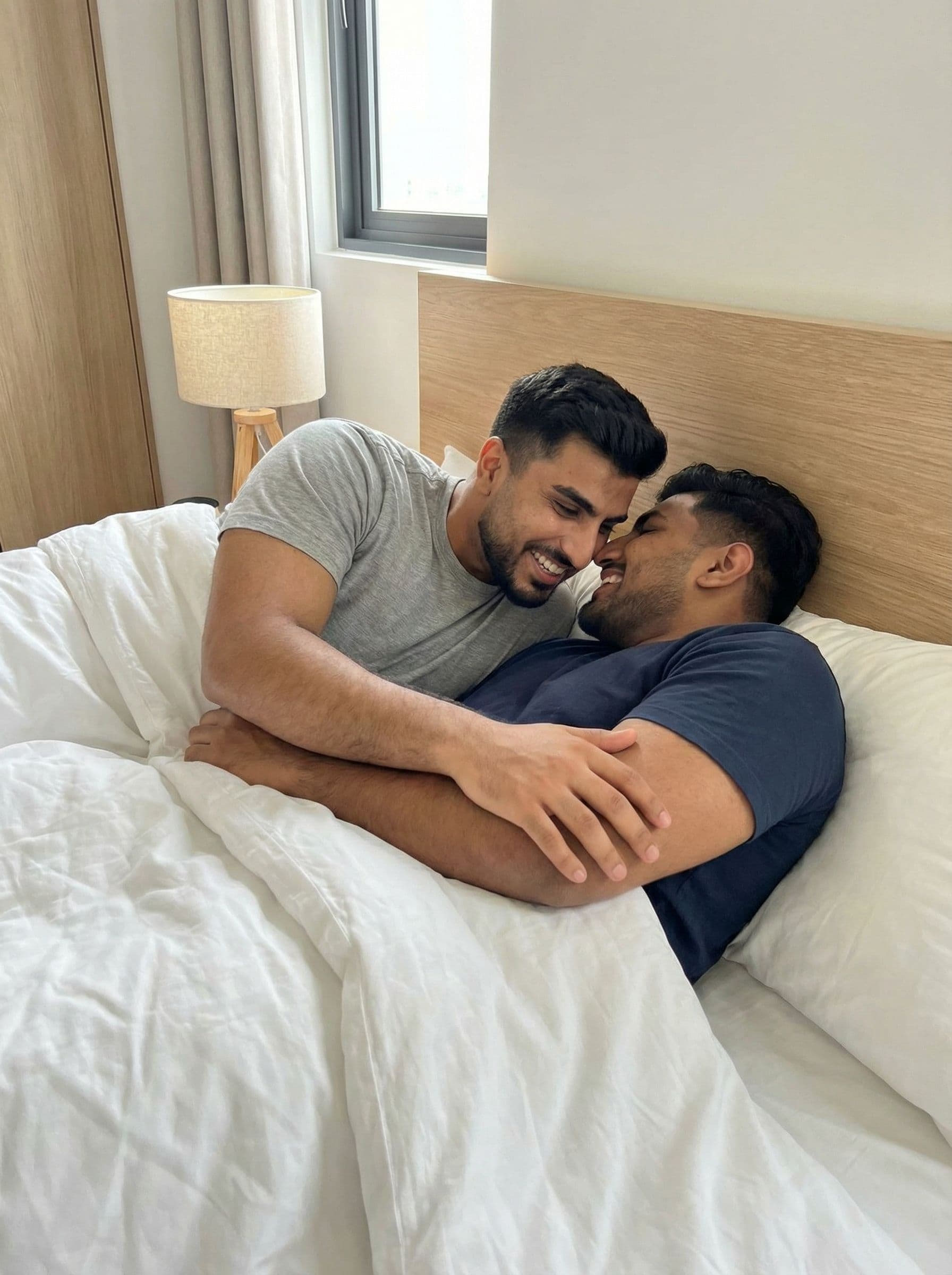 AI generated: Gay Couples sex in bed