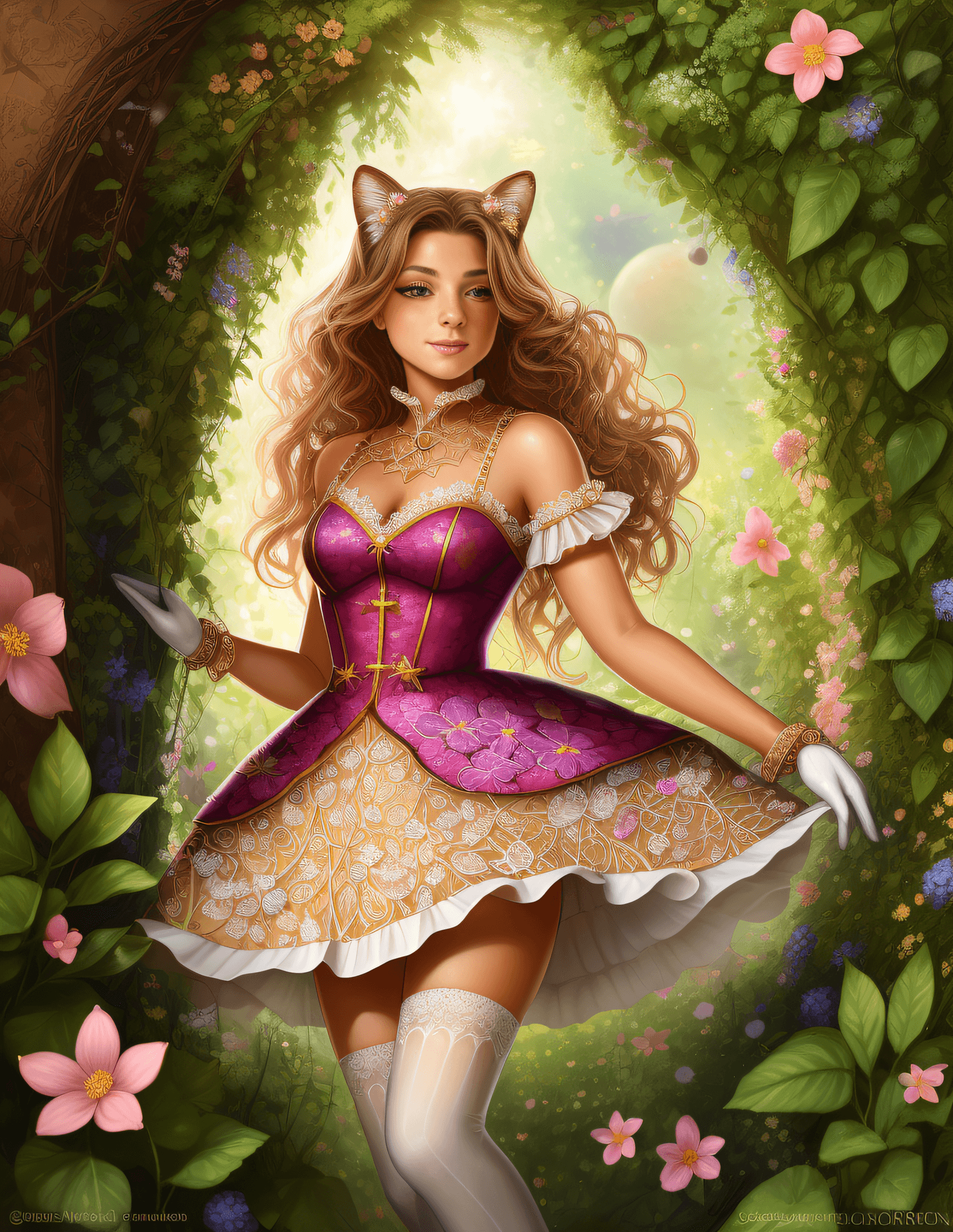 AI generated: MelenaMariaRya, woman, "The Vixen's Secret Garden of Time": Tucked away in a hidden corner of the un...