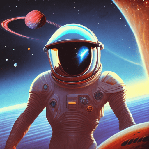 AI generated: Boris Vallejo style picture , astrounaut take helmet , cinematic lighting, very realistic  atmospher...