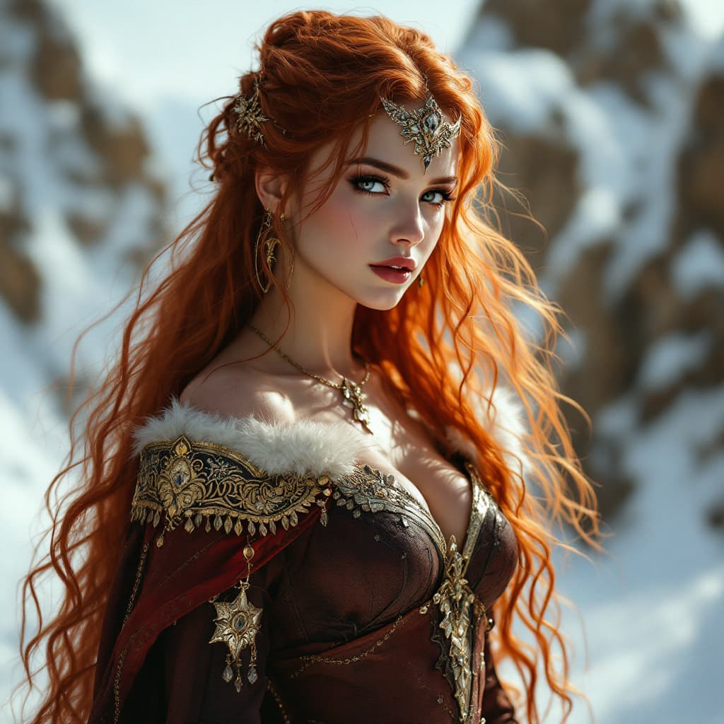AI generated: Exotic Red Head Persian Princess of The North, Regent of Khal