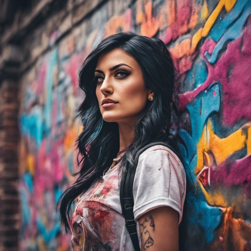 AI generated: A portrait of British-American YouTuber SSSniperWolf , detailed, intricate, full of colour, cinemati...