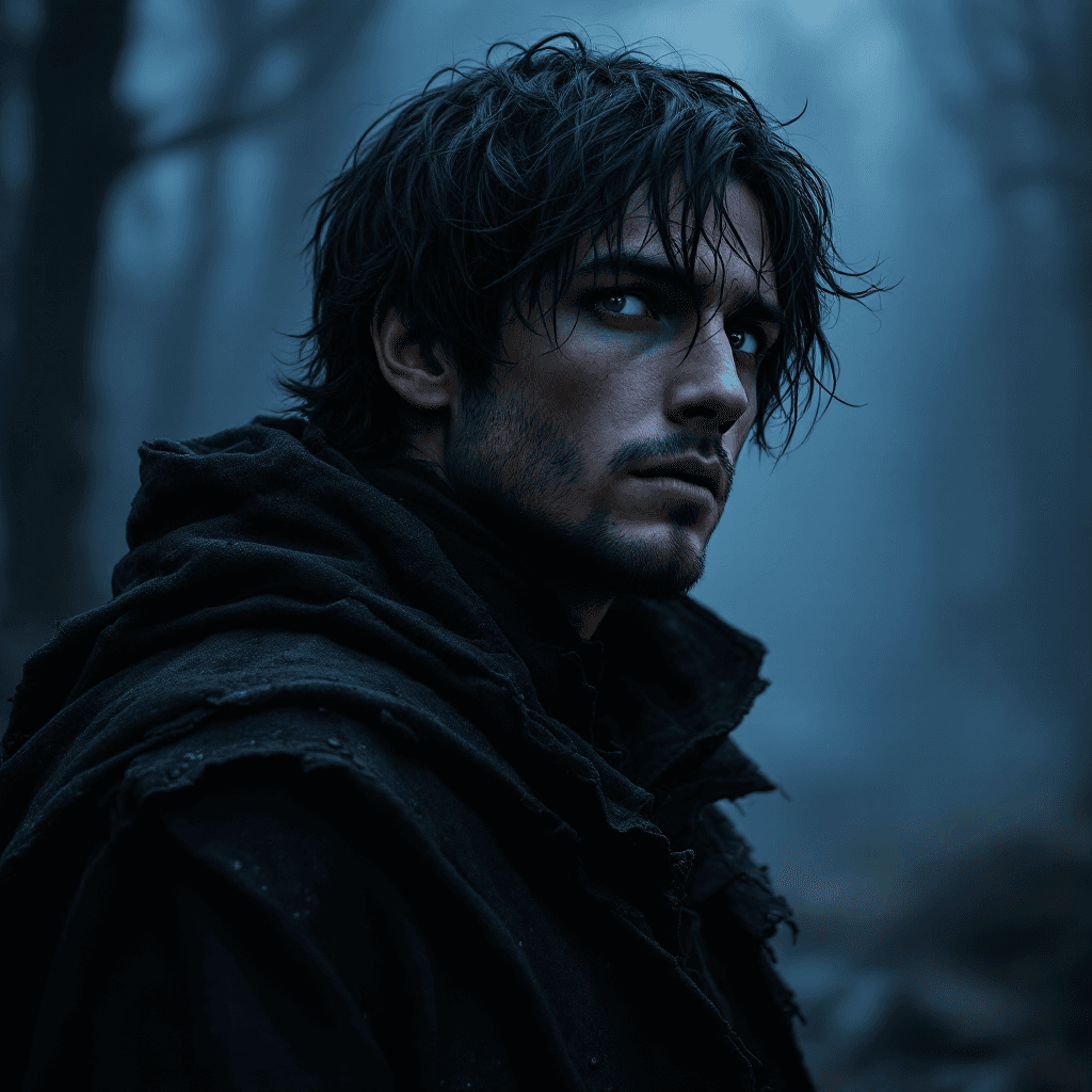 AI generated: Create a captivating profile picture for a male character named "Hollow." The character should have ...