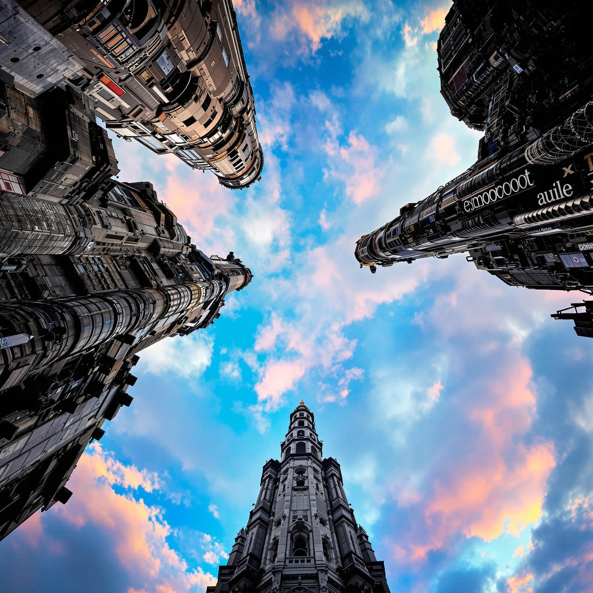 AI generated: This prompt focuses on capturing the grandeur of towering structures or natural formations from a un...