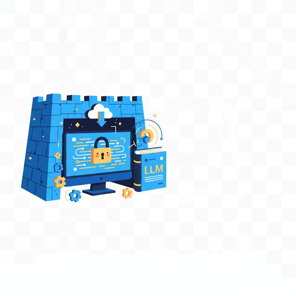 AI generated: Create an image for a LinkedIn post with no text in it that showcases how running an LLM on your loc...