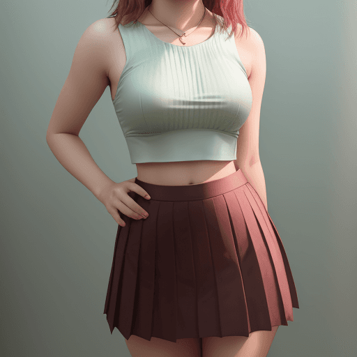 AI generated: 21 year old female  wearing loose crop top  and short pleated skirt 
Negative prompt: 