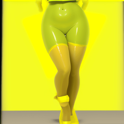 AI generated: Heroine, yellow, tight, slimed