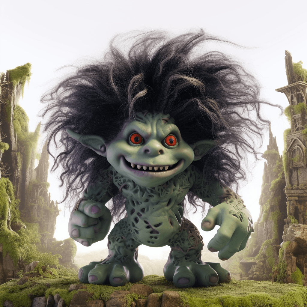 AI generated: Queen of Trolls, ultra hd, realistic, vivid colors, highly detailed, UHD drawing, pen and ink, perfe...