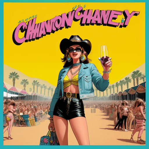 AI generated: A retro-styled comic illustration of a fashionable influencer wearing a cowboy hat, aviator sunglass...