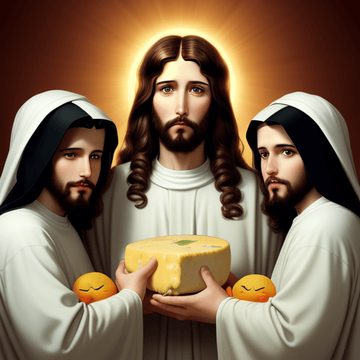 AI generated: Cheese Jesus and his brothers that are also cheesuse