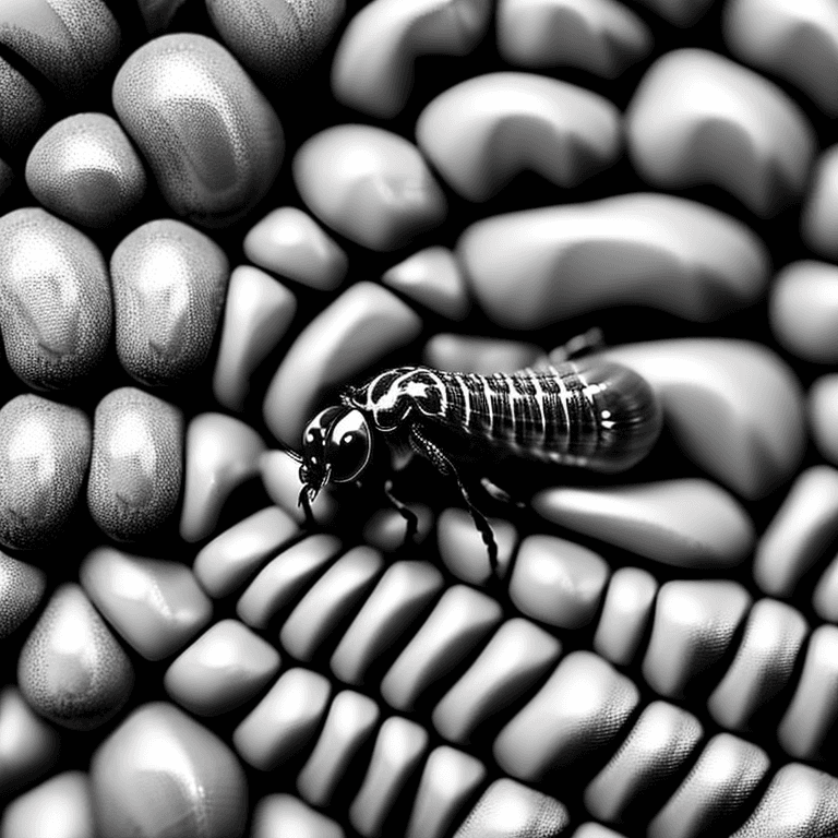 AI generated: concept art of a vector illustration png with a close up of a dancing maggot's face and body  ,black...