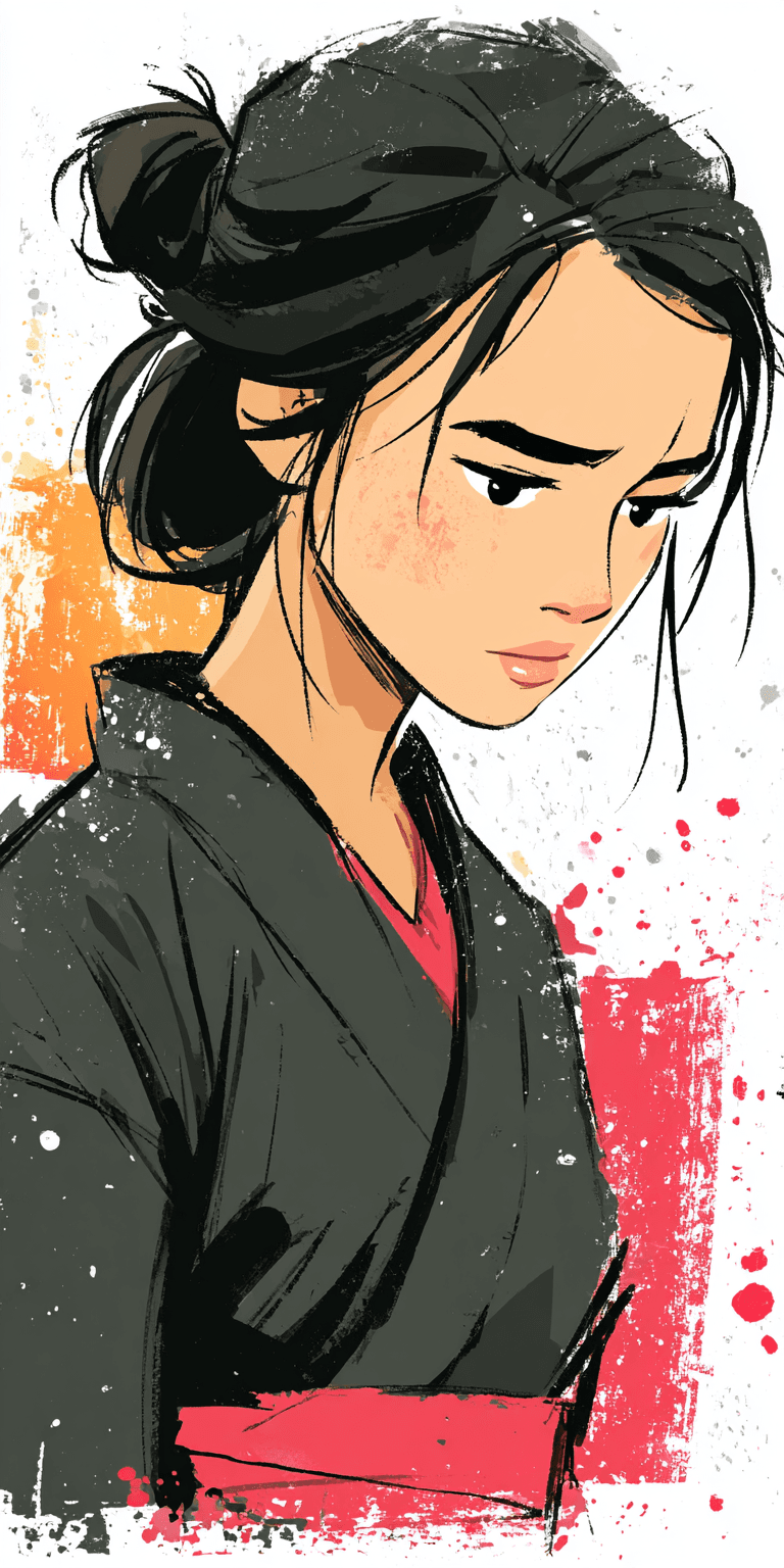 AI generated: Japanese ink portrait of a woman --chaos 75 --ar 1:2 --raw --sref 1719142588 --profile x3fq9up --sty...